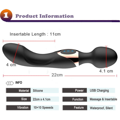 10 Speeds Powerful Big Vibrators for Women Magic Wand Body Massager Sex Toy for Woman Clitoris Stimulate Female Sex Products