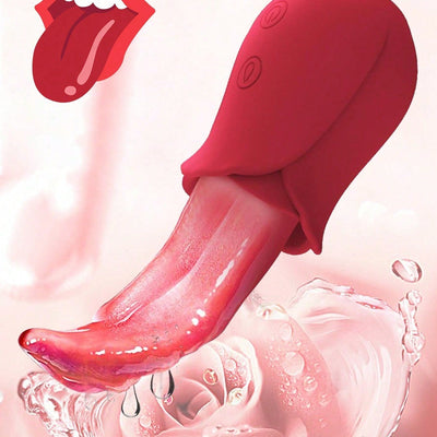 Sucking Vibrator, 10 Dynamic Frequency Rose Sex Toy Tongue Vibrator Toy for Women, G-Spot and Clitoral Stimulator, Adult Couples Sex Toys, Powerful Tongue Licking Sex Toys Vibrators Sex Toys, Adult Toys, Soft Silicone