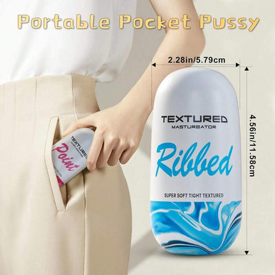 Male Masturbator Sex Toys for Men, 3 Pack Male Masturbators Egg Penis Training Masturbators with Vagina Textured Blowjob Penis TPE Masturbation Sleeve for Males, Portable Pocket Pussy Stroker