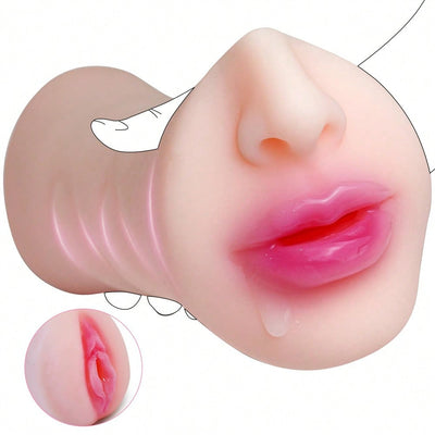 Pocket Pussy Male Masturbator with Realistic Mouth and Tight Vagina Oral Sex Toys for Men, Sex Deep Throat Blowjob for Men Orgasm, Anti-Slip Stroker Sex Doll for Men Masturbation