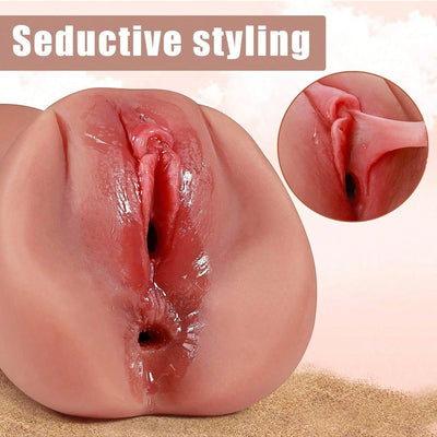 6.5 Inch Male Masturbator Realistic Pocket Pussy Masturbating TPE Stroker 2IN1 Anus Vaginal  Valentines Gift Sex Toys for Men Masturbation on Valentine's Day