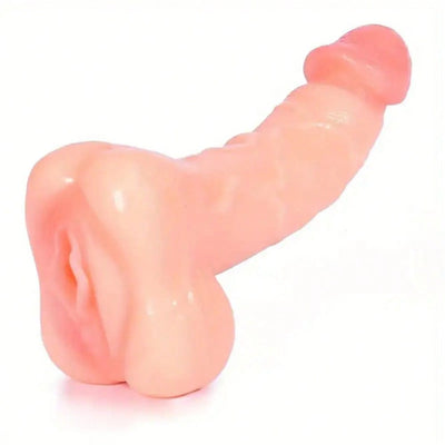 2in 1 Design Realistic Dildo Pocket Pussy Tight Channels Soft Masturbation Stroker Sleeve Adult Sex Toys Soft Lifelike Dildo Adult Male Realistic Vagina Pocket Pussy Masturbator
