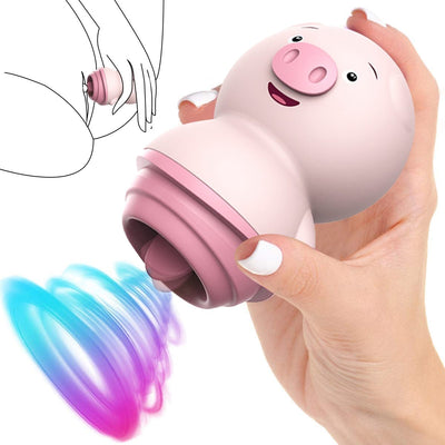 Adult Erotic Female Masturbator Clitoris Stimulator Nipple Massager Cute Pig Tongue Licking Vibrator Sex Toys for Woman Products