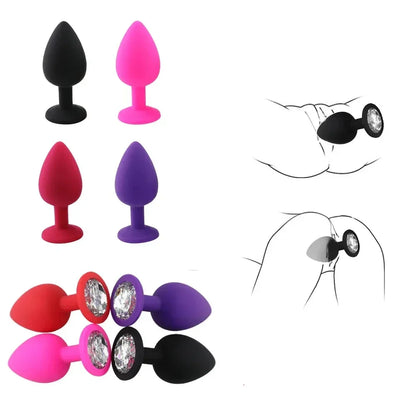Anal Plug Dildos Heart Silicone Anal Plug Vibrator Removable Butt Plug Stimulator Sex Toys Prostate Massager Erotic Accessories