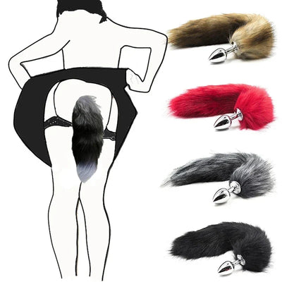 โลหะตุ๊กตากระต่าย Fox Tail Anal เสียบต่อมลูกหมาก Massager Butt Plug กระต่ายหู BDSM เซ็กซ์ทอยสำหรับผู้หญิงผู้ใหญ่เกมเพศ