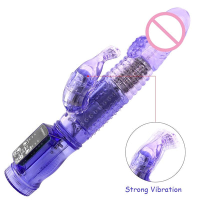 12 Modes Jelly Vibration Rotation Rabbit G Spot Dildo Vibrator Masturbator Sex for Women Vagina Clitoris Double Vibrator 12 Speeds Vagina Vibration Adult Toys