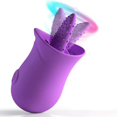 G Spot Silicone Vibrator with Tongue Licking Nipple Stimulator with Sex Toys with Powerful Motor Sex Toys for Women 18 Adult
