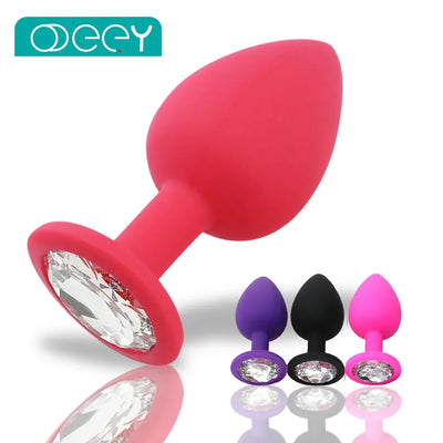 S/M/L 100%Silicone Butt Plug Anal Plugs Unisex Sex Stopper 3 Different Size Adult Toys for Men/Women Anal Trainer for Couples SM