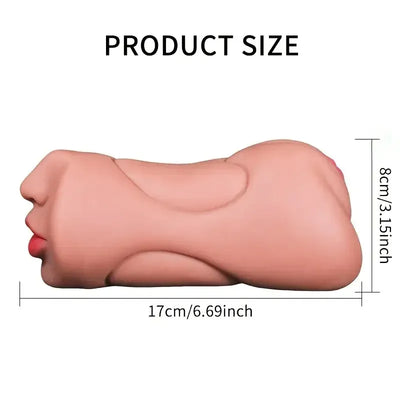 3 IN 1 Male Sex Toy - Deep Throat + Artificial Real Pussy + Realistic Rubber Vagina, Oral Blowjob Masturbator for Men