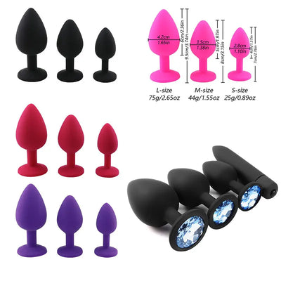 Soft Silicone Anal Plug Mini Erotic Bullet Vibrator Butt Plug Sex Toy for Men Women Gay Couples Anal Stimulator